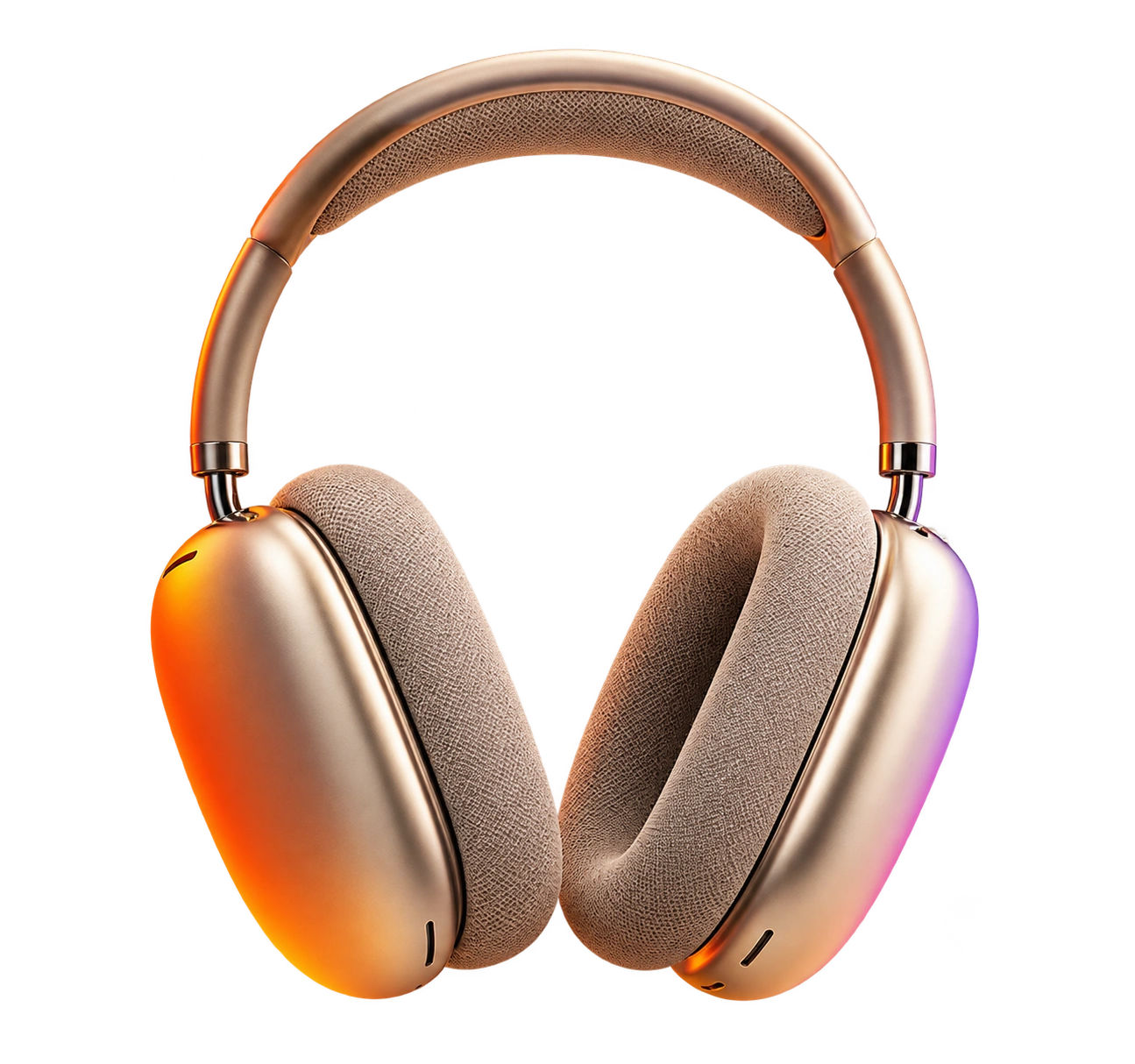 Transparent AI-generated headphones on a checkerboard background to reveal the outline