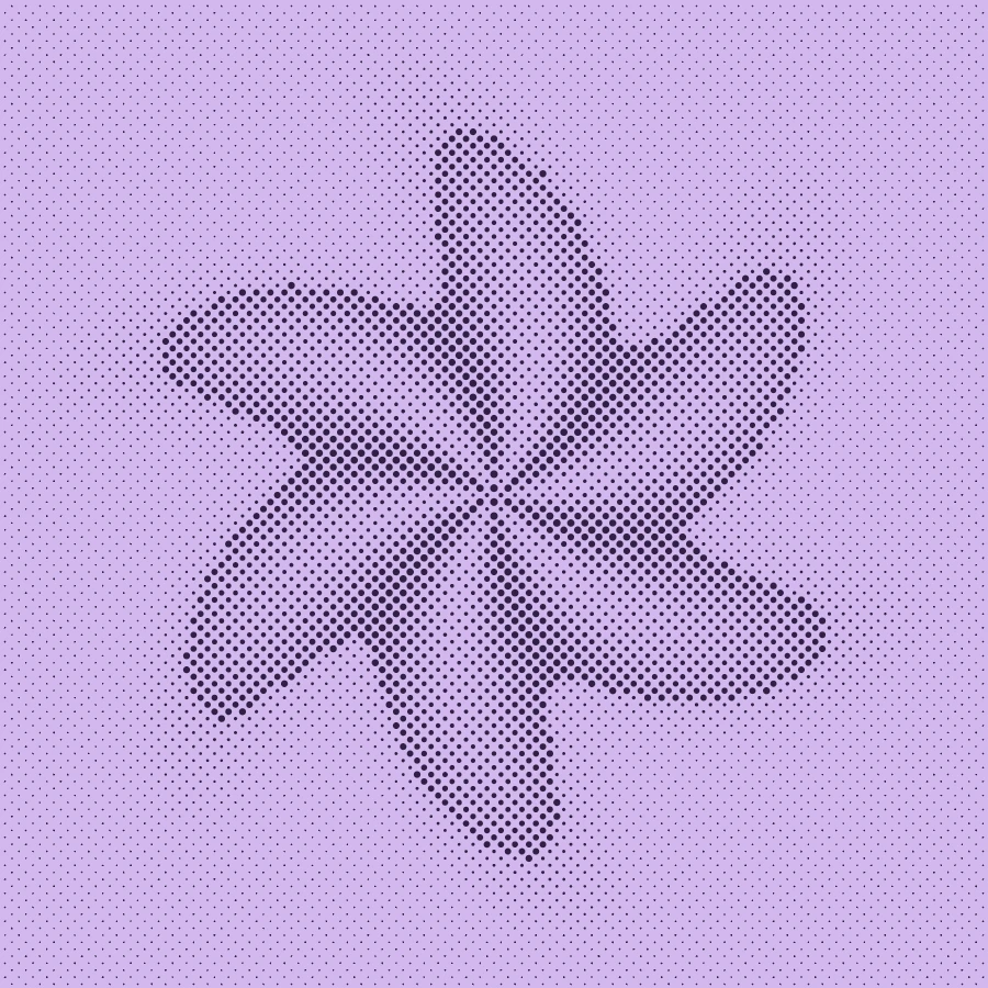 Halftone · scale 9 · violet duotone