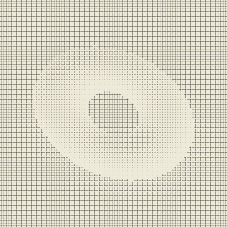 Cross halftone · scale 10 · cream duotone
